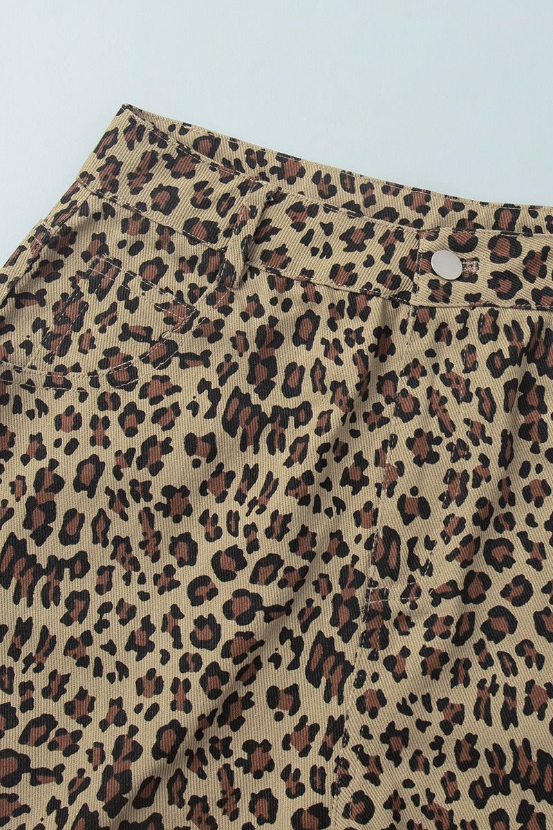 Calções com padrão de leopardo Nicole