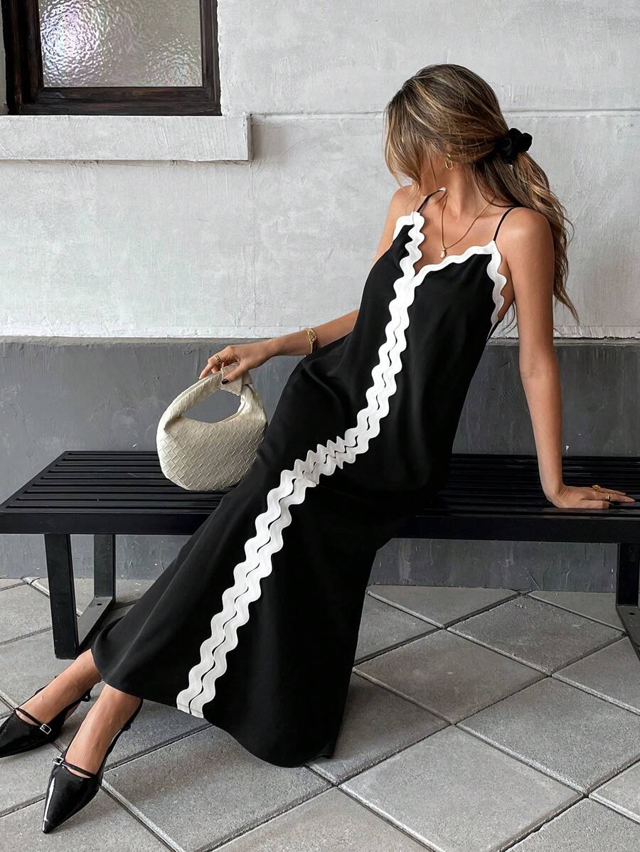 Vestido maxi Nina Contrast