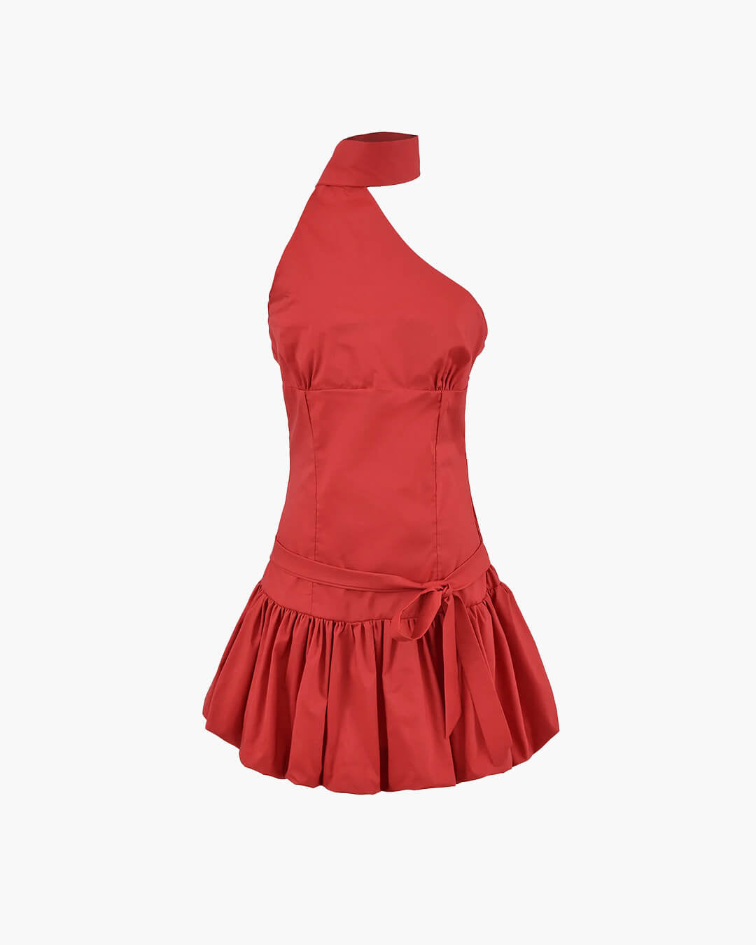 Mini-vestido de bolinhas Nina, de um ombro só