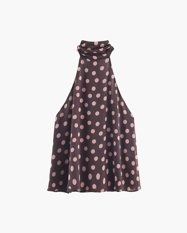Top de gola halter com laço nas costas Noemi