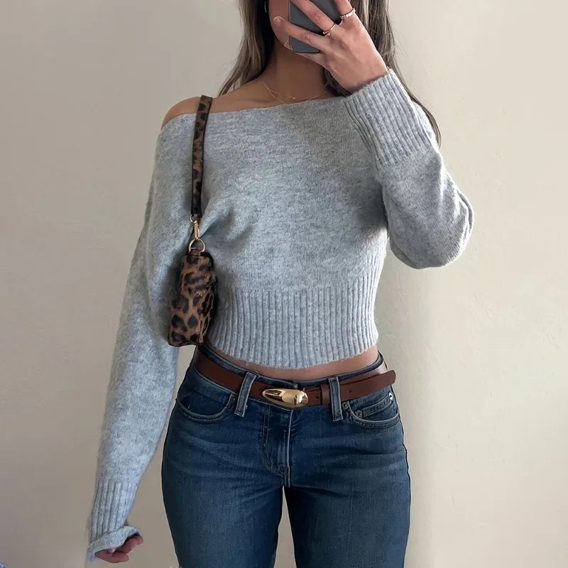 Camisola oversized de ombros descobertos
