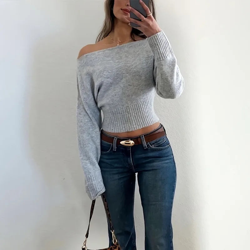 Camisola oversized de ombros descobertos