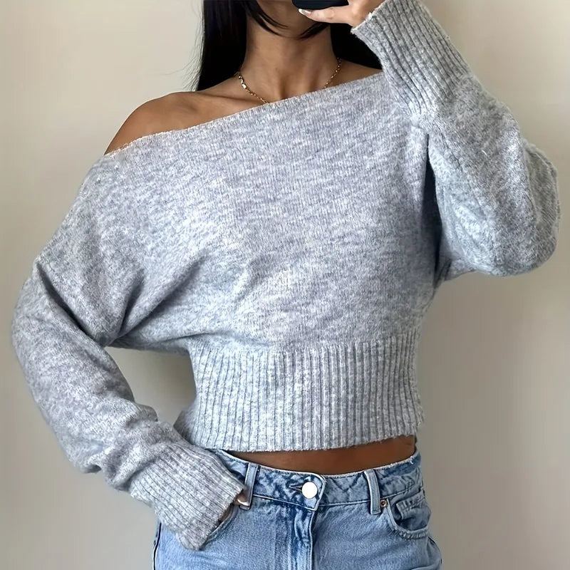 Camisola oversized de ombros descobertos