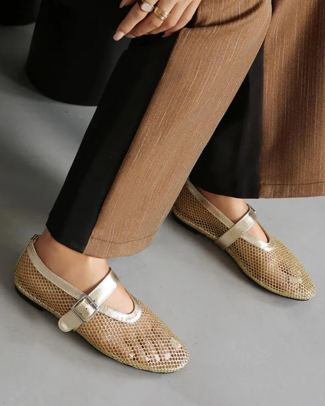 Sabrinas de malha com fivela Ondine