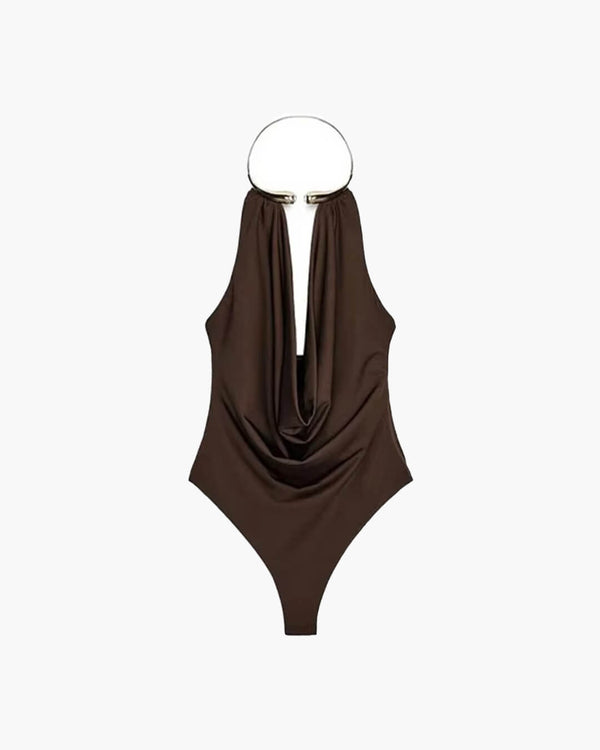 Ophelia Backless Draped Bodysuit