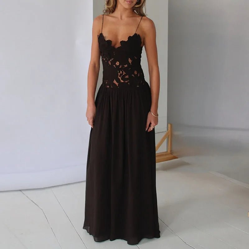 Vestido cai-cai em renda e malha Orla
