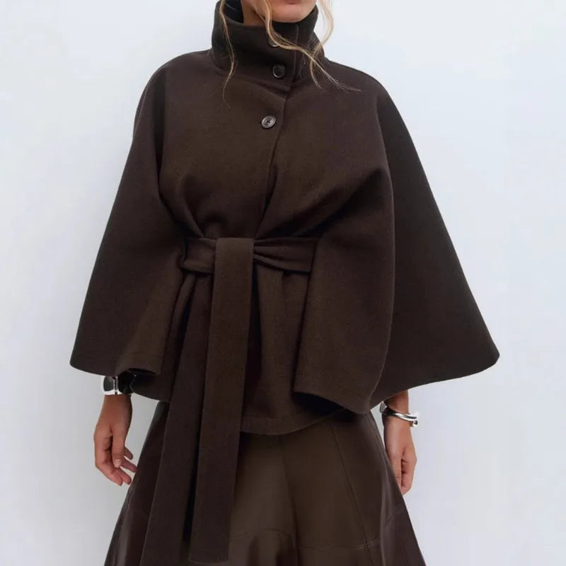 Casaco com cinto de corte oversized