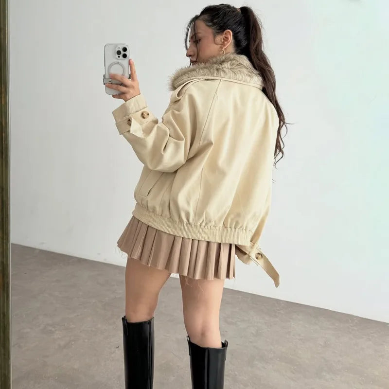 Casaco oversized de pelo