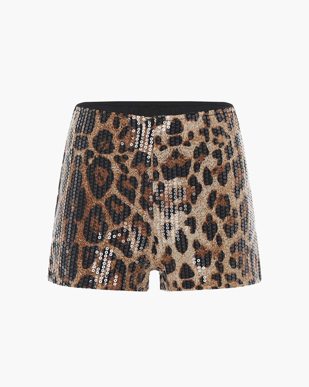 Calções de lantejoulas com padrão leopardo Quennie