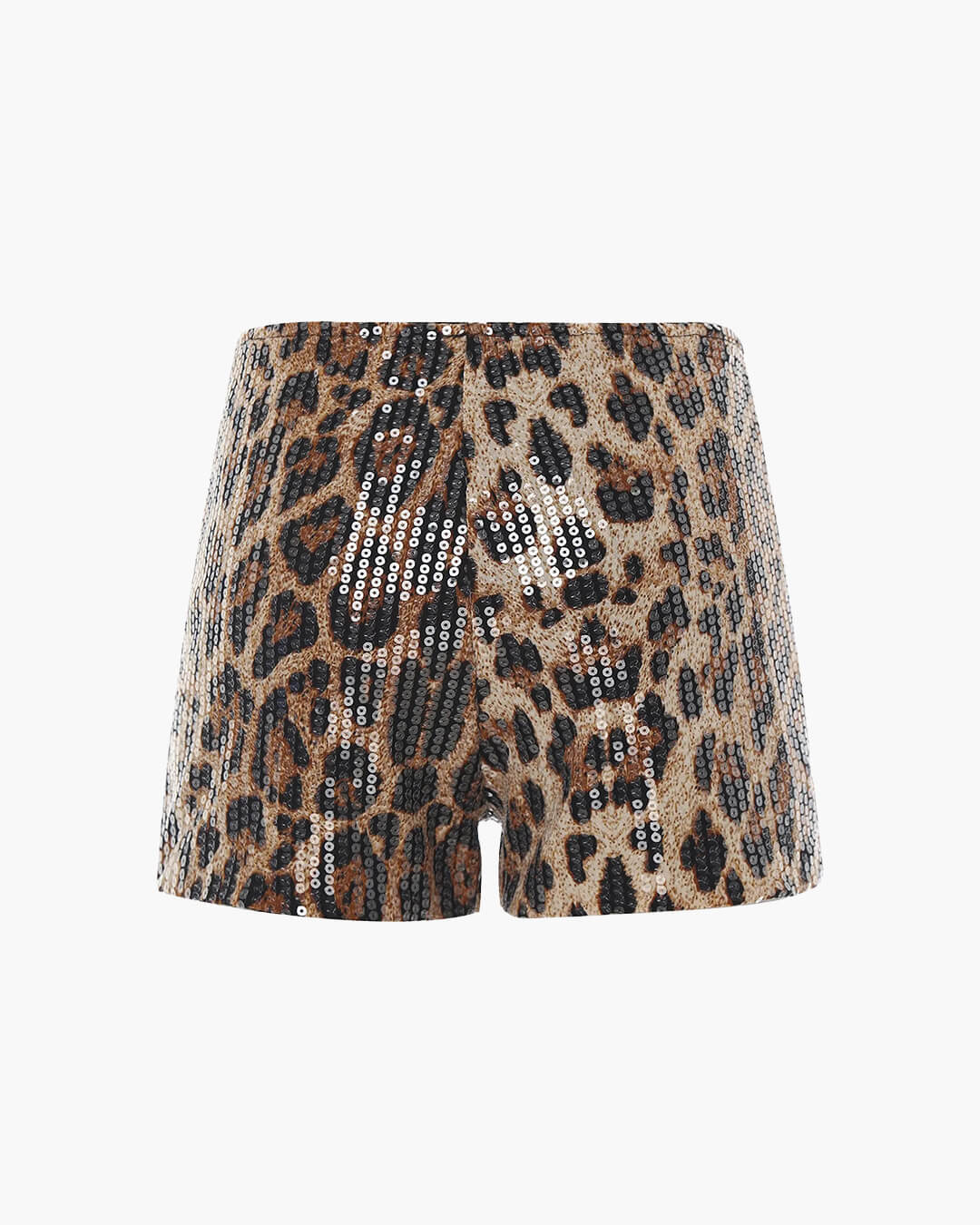 Calções de lantejoulas com padrão leopardo Quennie