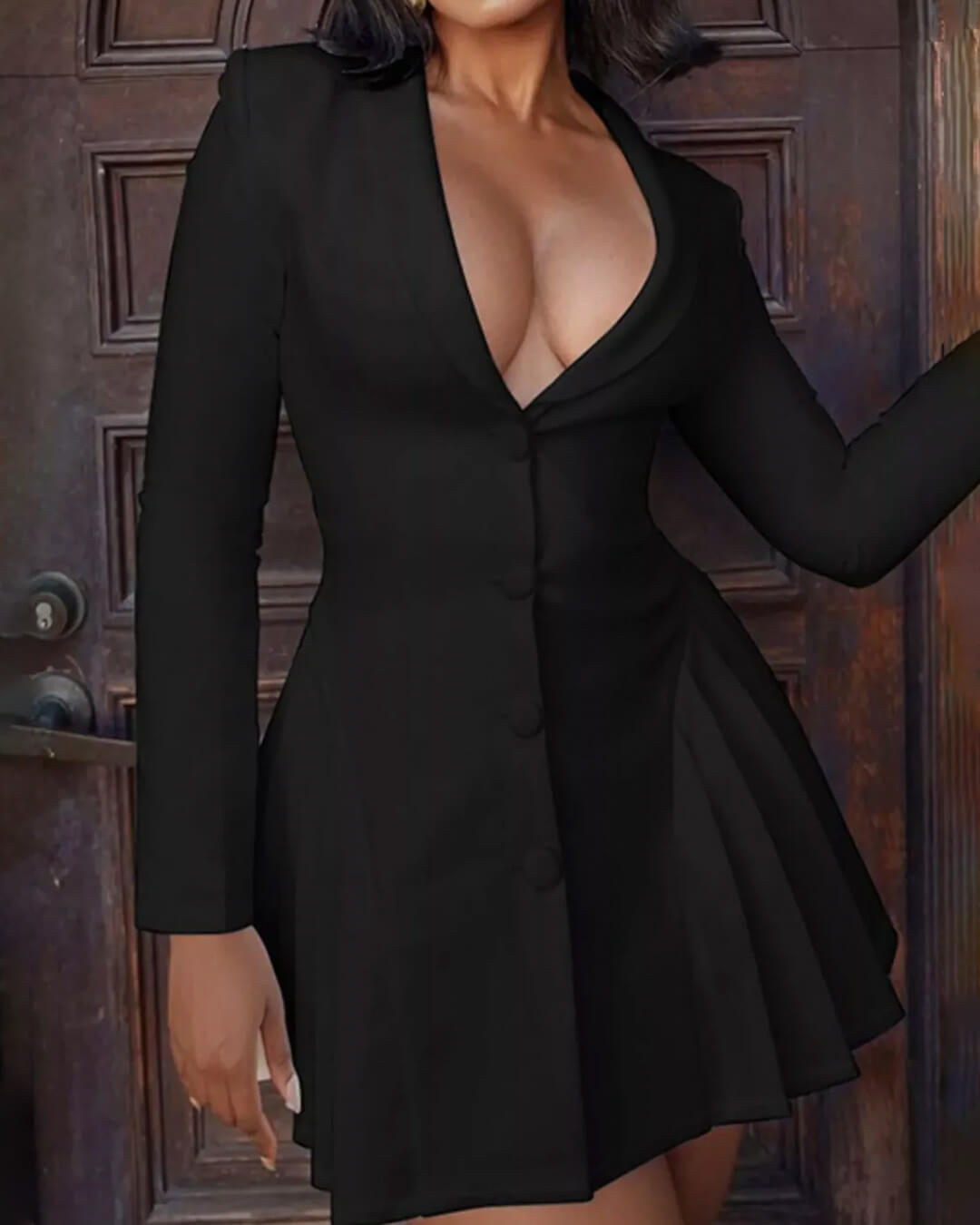 Vestido mini Rebecca estilo blazer com botões