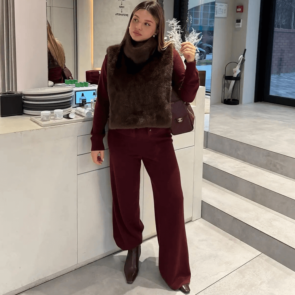 Colete de gola alta de pelo sintético Rina