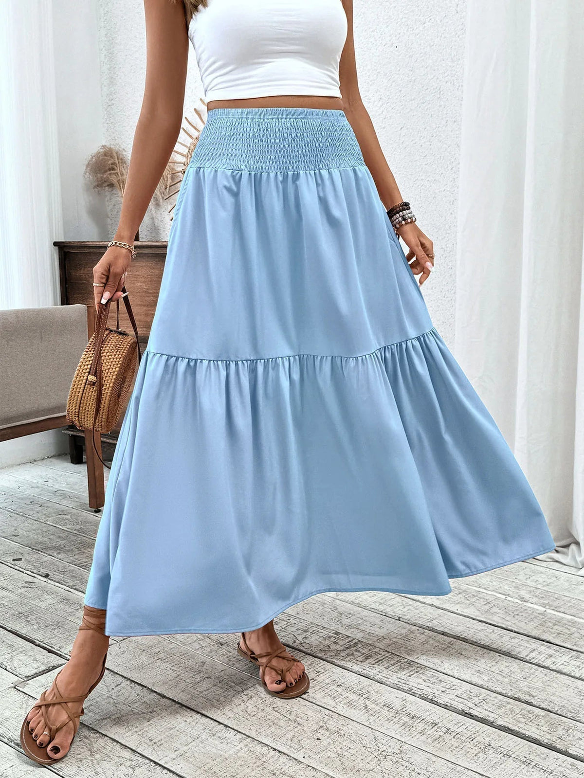 Saia maxi floral boho Rivka