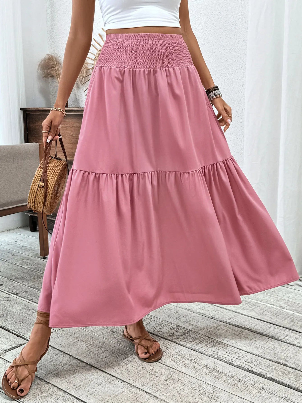 Saia maxi floral boho Rivka