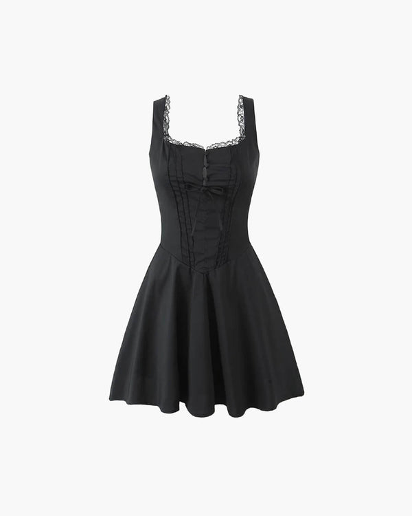 Vestido mini com cordões nas costas Rosa