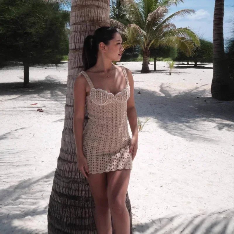 Rosie Hollow Out Knitted Mini Dress