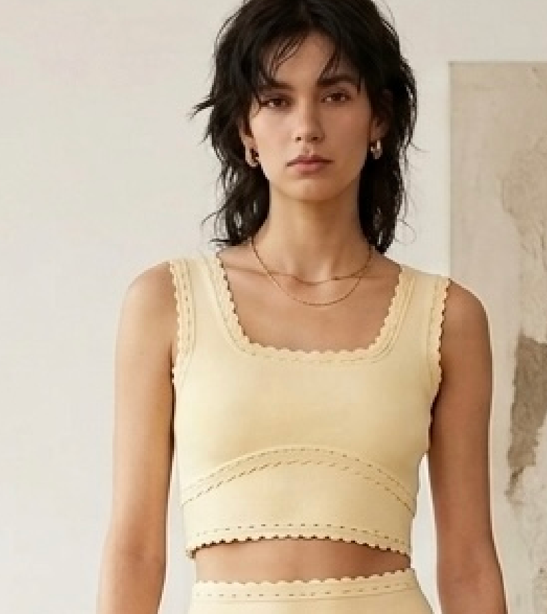 Conjunto de saia de malha canelada Ruth