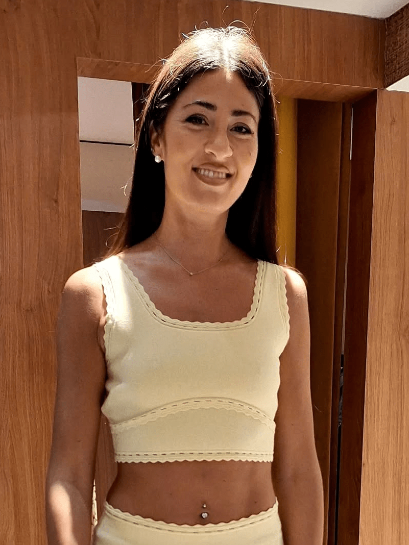 Conjunto de saia de malha canelada Ruth