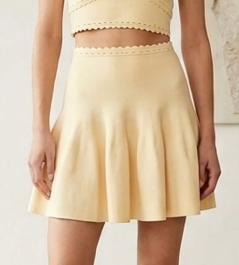 Conjunto de saia de malha canelada Ruth