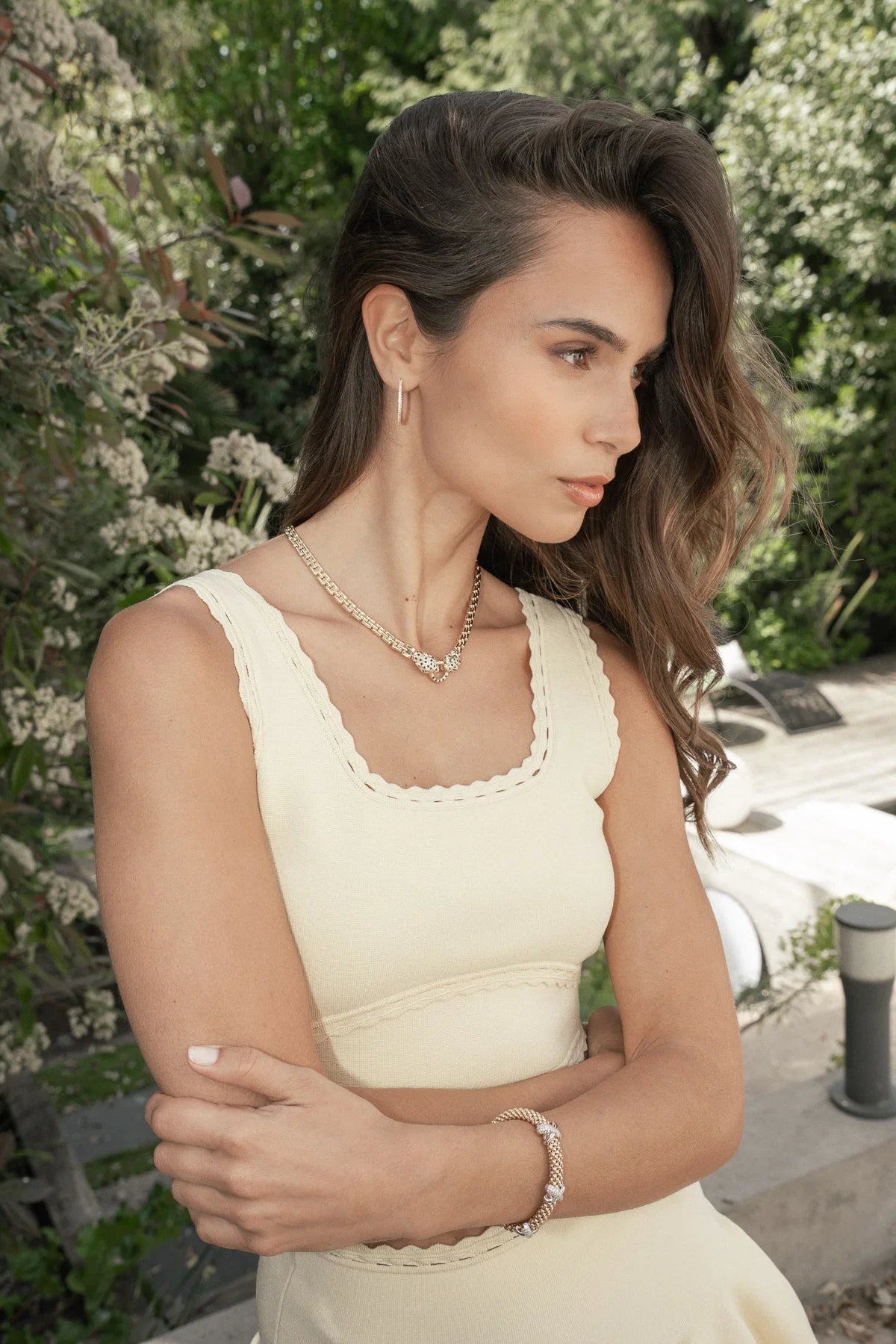 Conjunto de saia de malha canelada Ruth