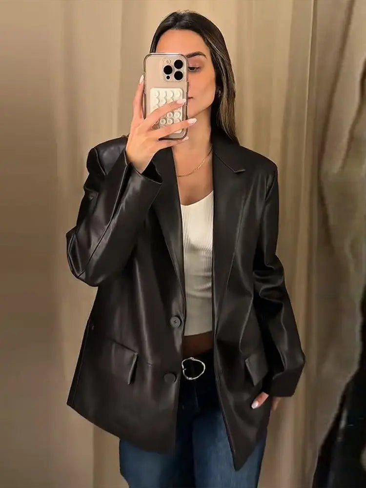 Blazer de pele vegan Ryza