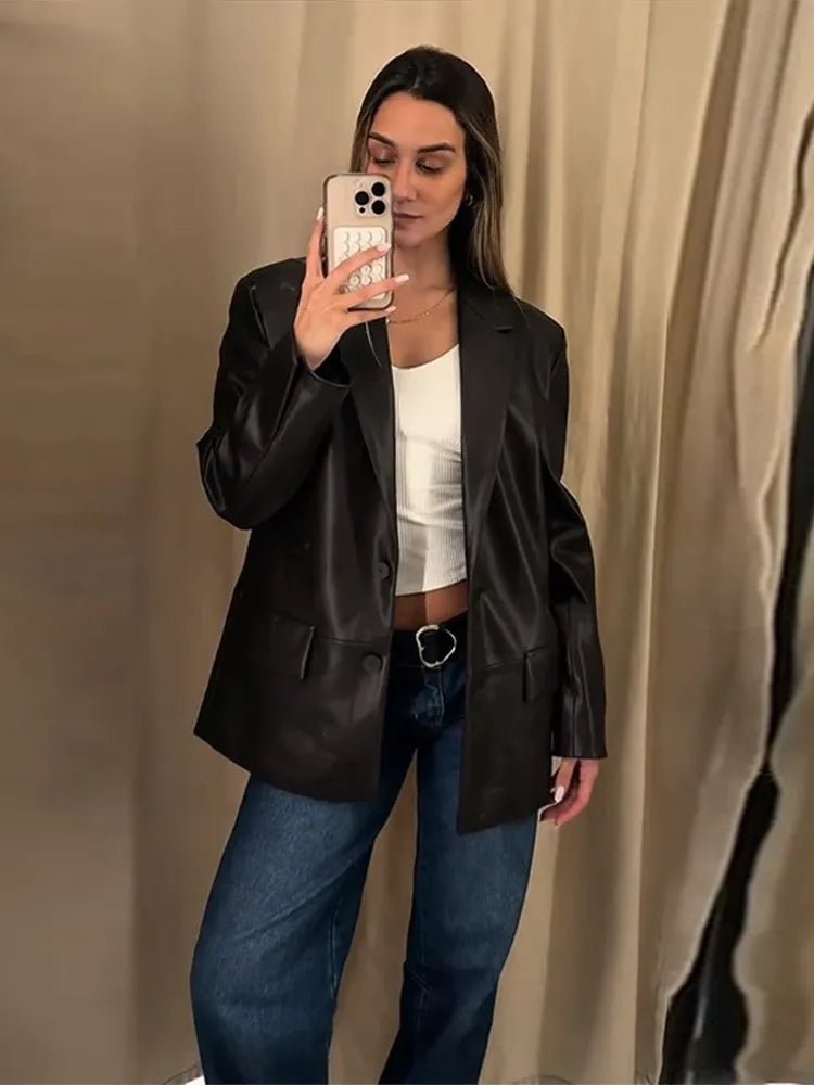 Blazer de pele vegan Ryza