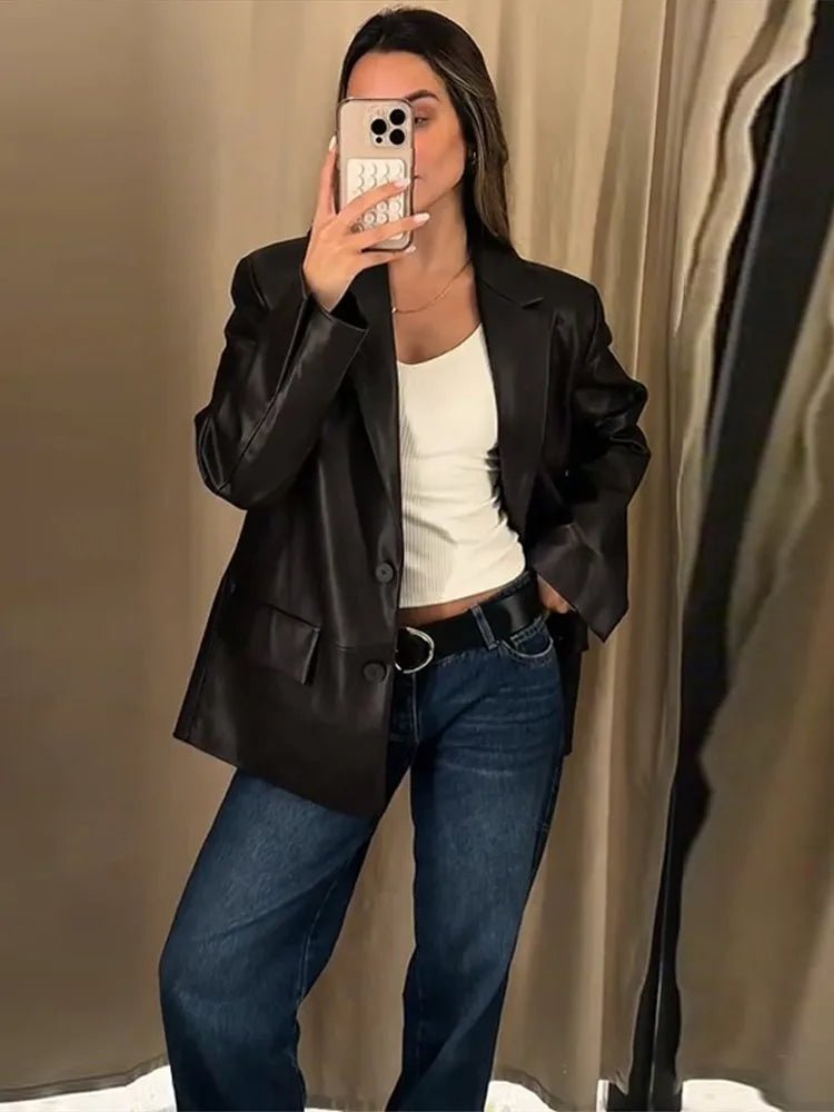Blazer de pele vegan Ryza
