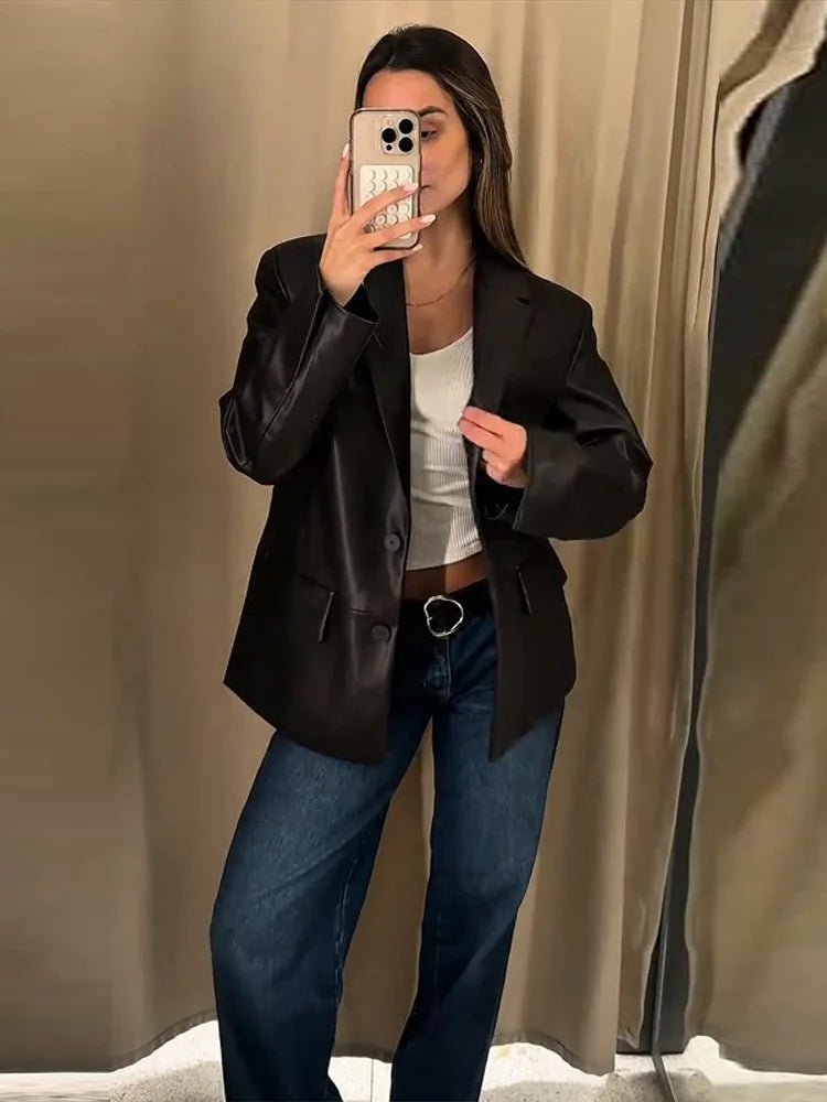 Blazer de pele vegan Ryza