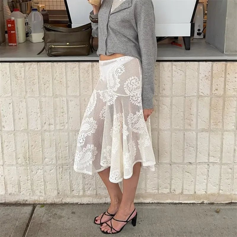 Sabrina Paisley Lace Midi Skirt