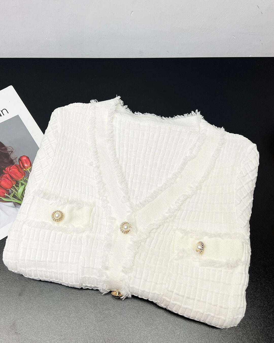 Vestido de malha Sabrina com decote em V