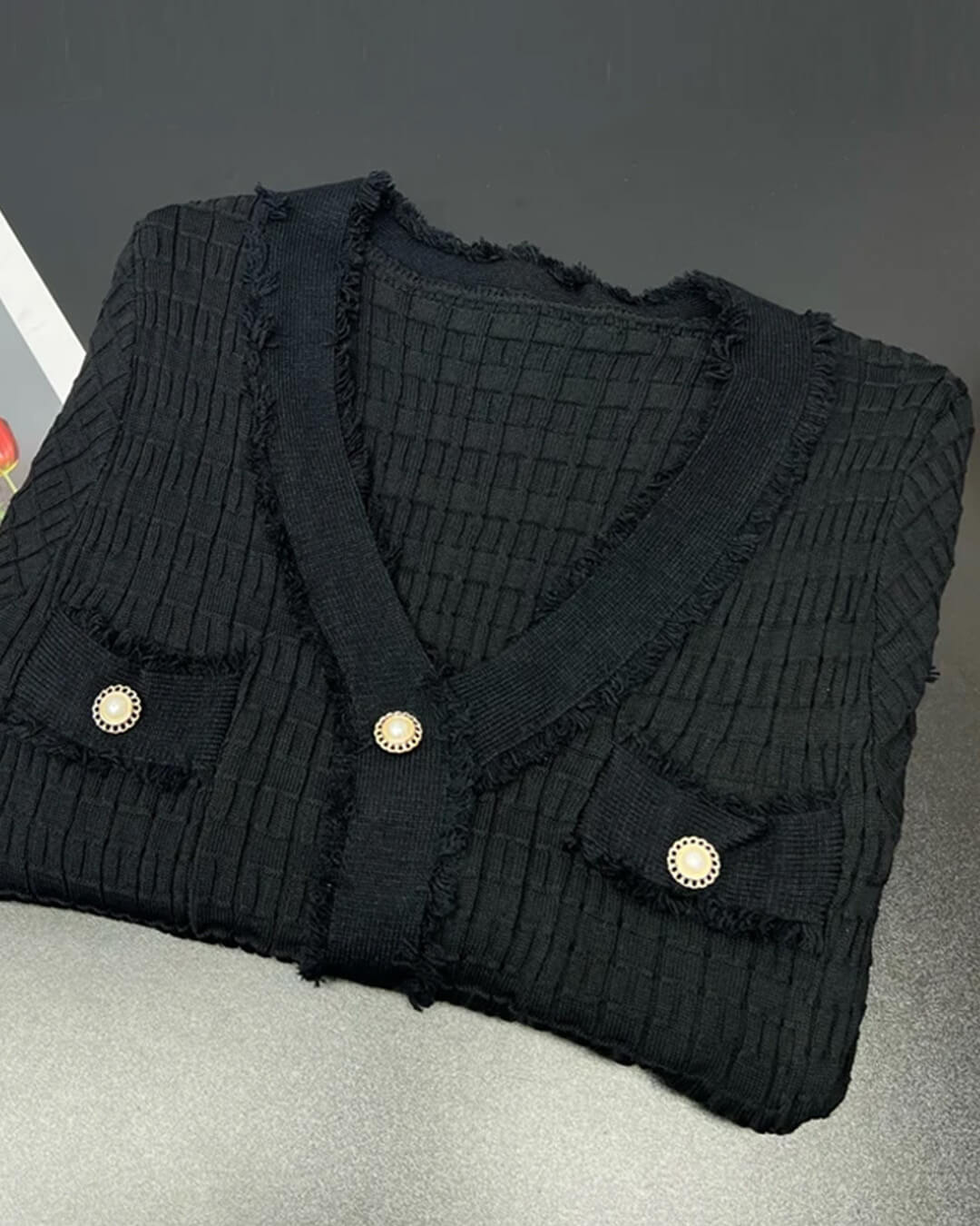Vestido de malha Sabrina com decote em V