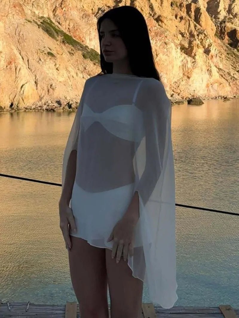 Cobertura de praia com blusa solta Samantha