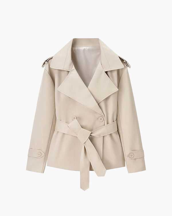 Sandy Lace Up Short Trench Coat