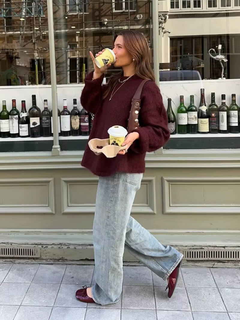 Camisola cor de vinho Shiela