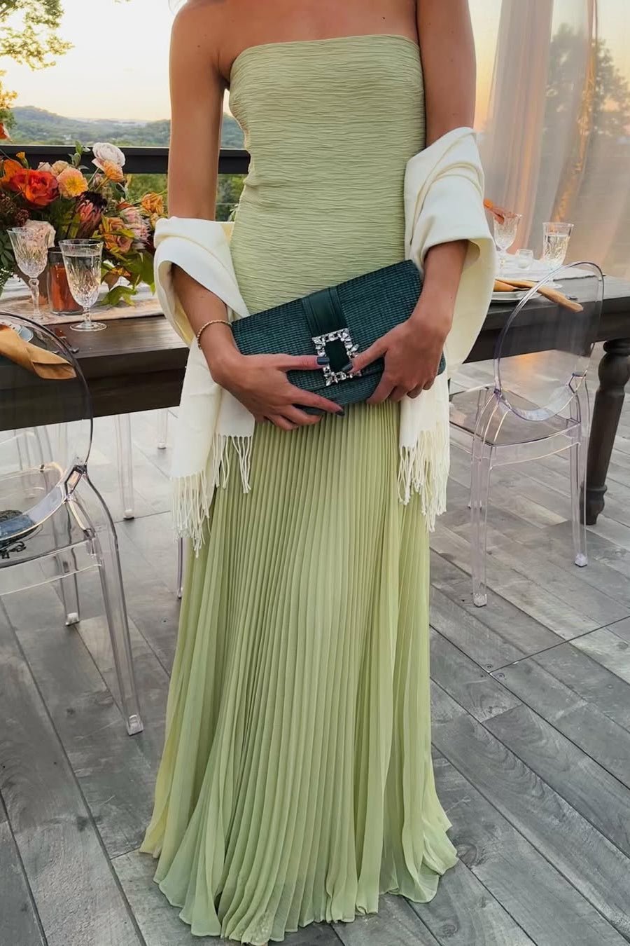 Vestido comprido sem alças Skyla