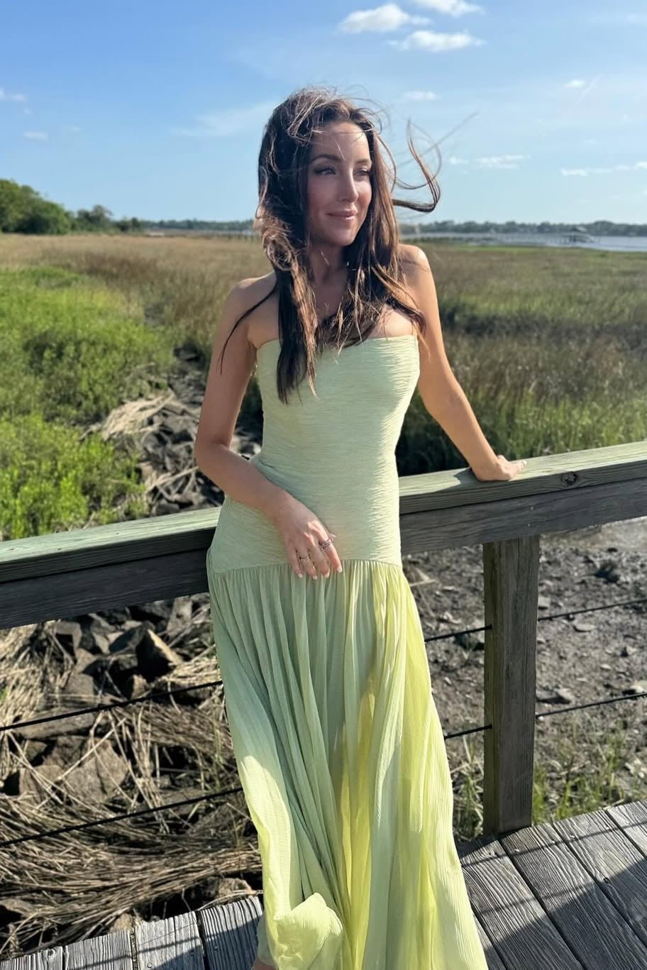 Vestido comprido sem alças Skyla
