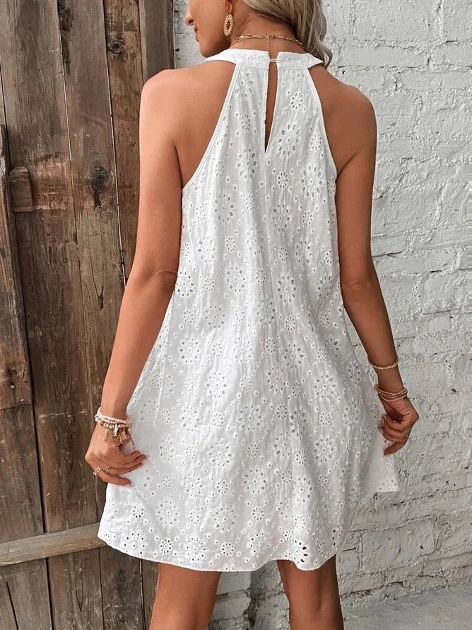 Vestido mini Sofia boémio com bordado inglês