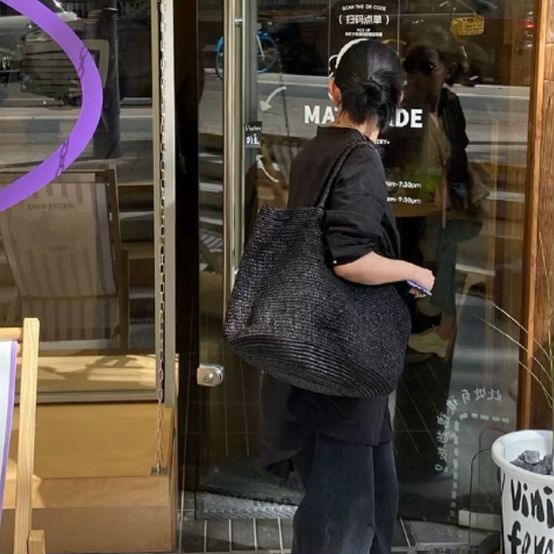Tote de ráfia entrançada à mão Sophia