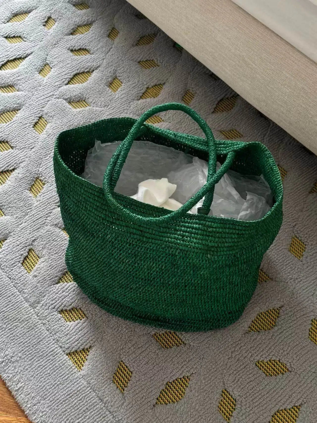 Tote de ráfia entrançada à mão Sophia