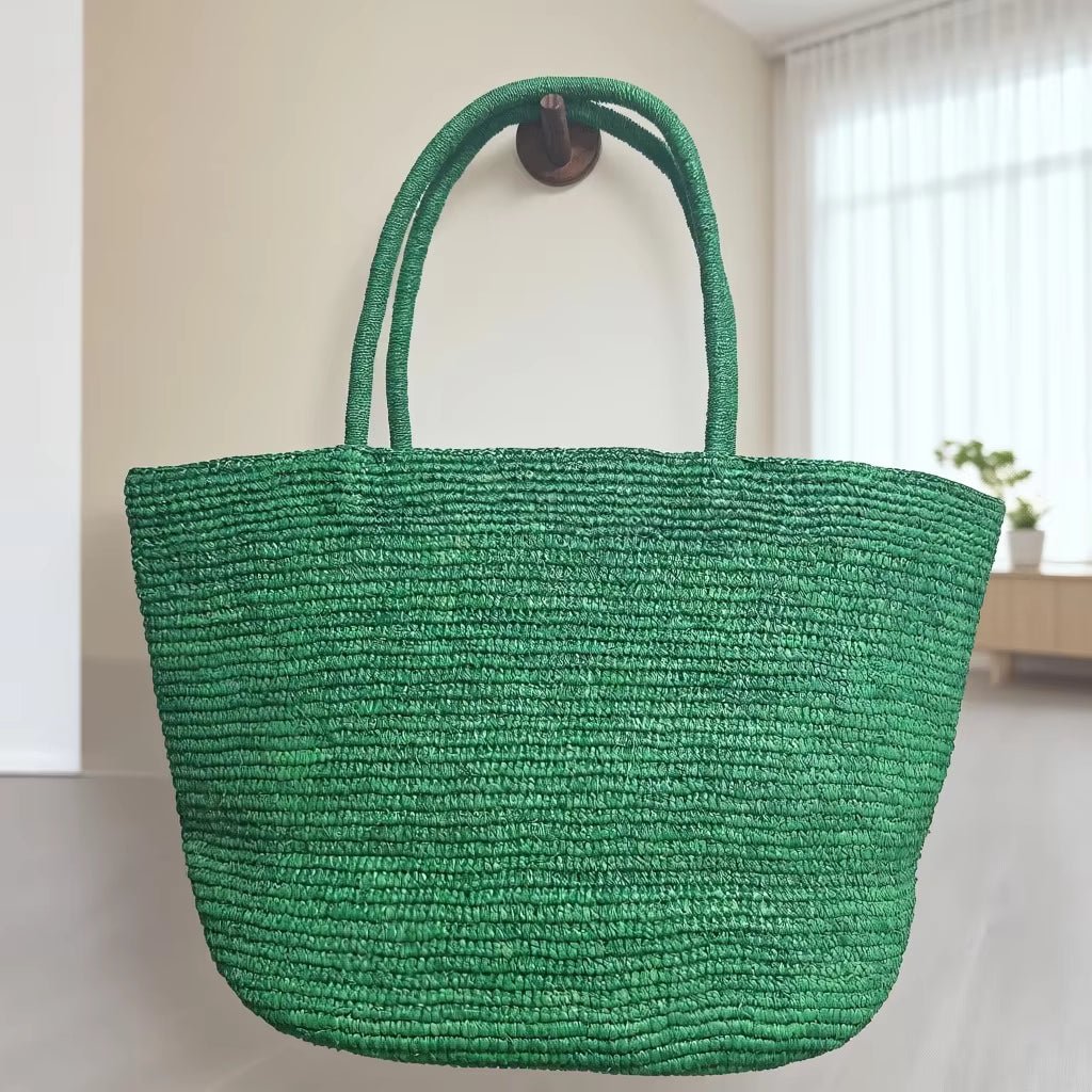 Tote de ráfia entrançada à mão Sophia