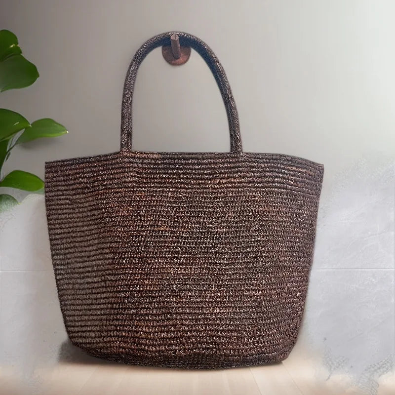 Tote de ráfia entrançada à mão Sophia