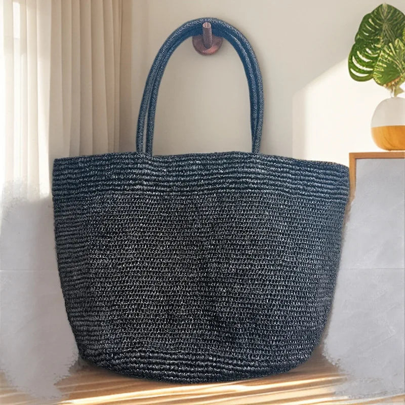 Tote de ráfia entrançada à mão Sophia