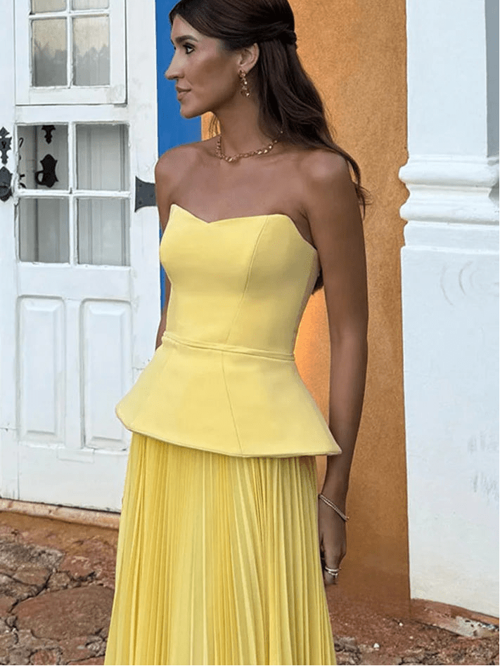 Conjunto de saia de verão plissada Sophia