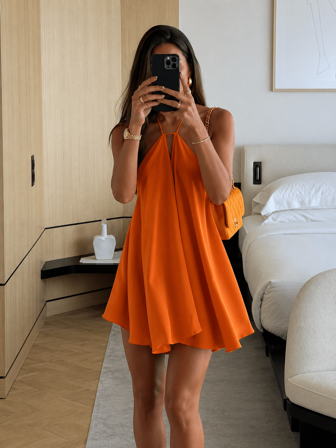 Mini-vestido Sophie com decote halter