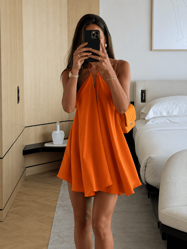 Mini-vestido Sophie com decote halter