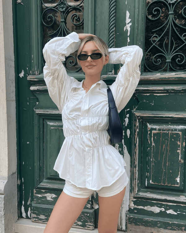 Camisa franzida de manga comprida Suzette