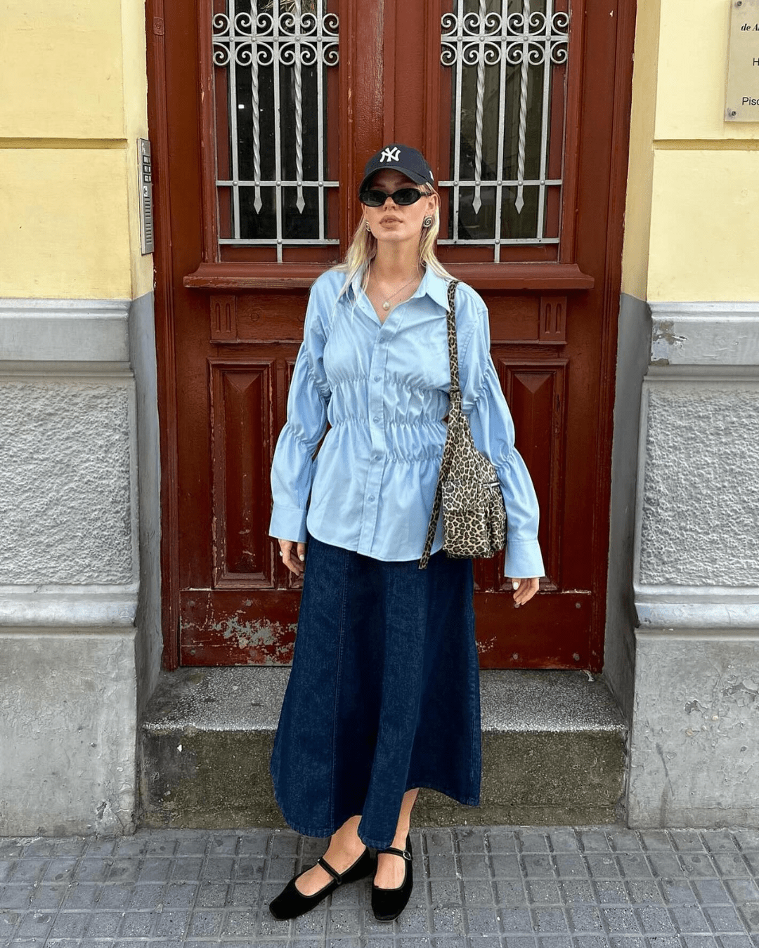 Camisa franzida de manga comprida Suzette