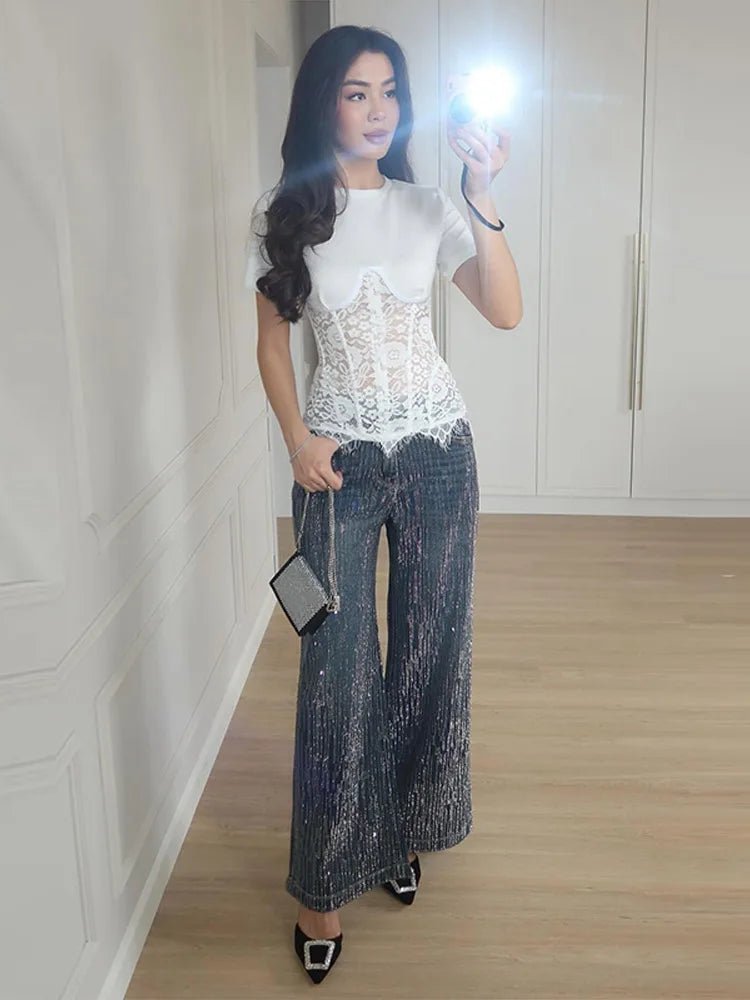 Top de espartilho de renda Suzie