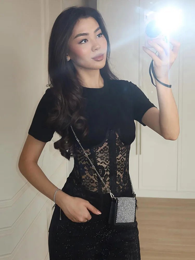 Top de espartilho de renda Suzie