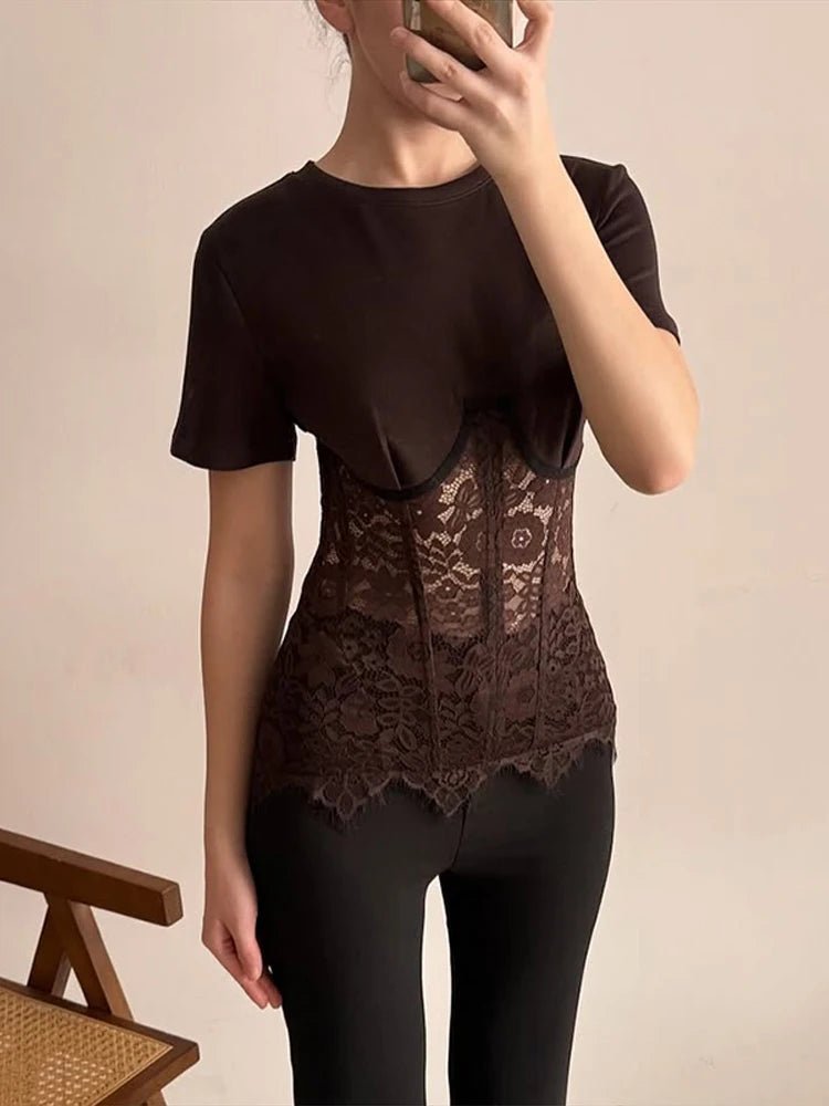 Top de espartilho de renda Suzie